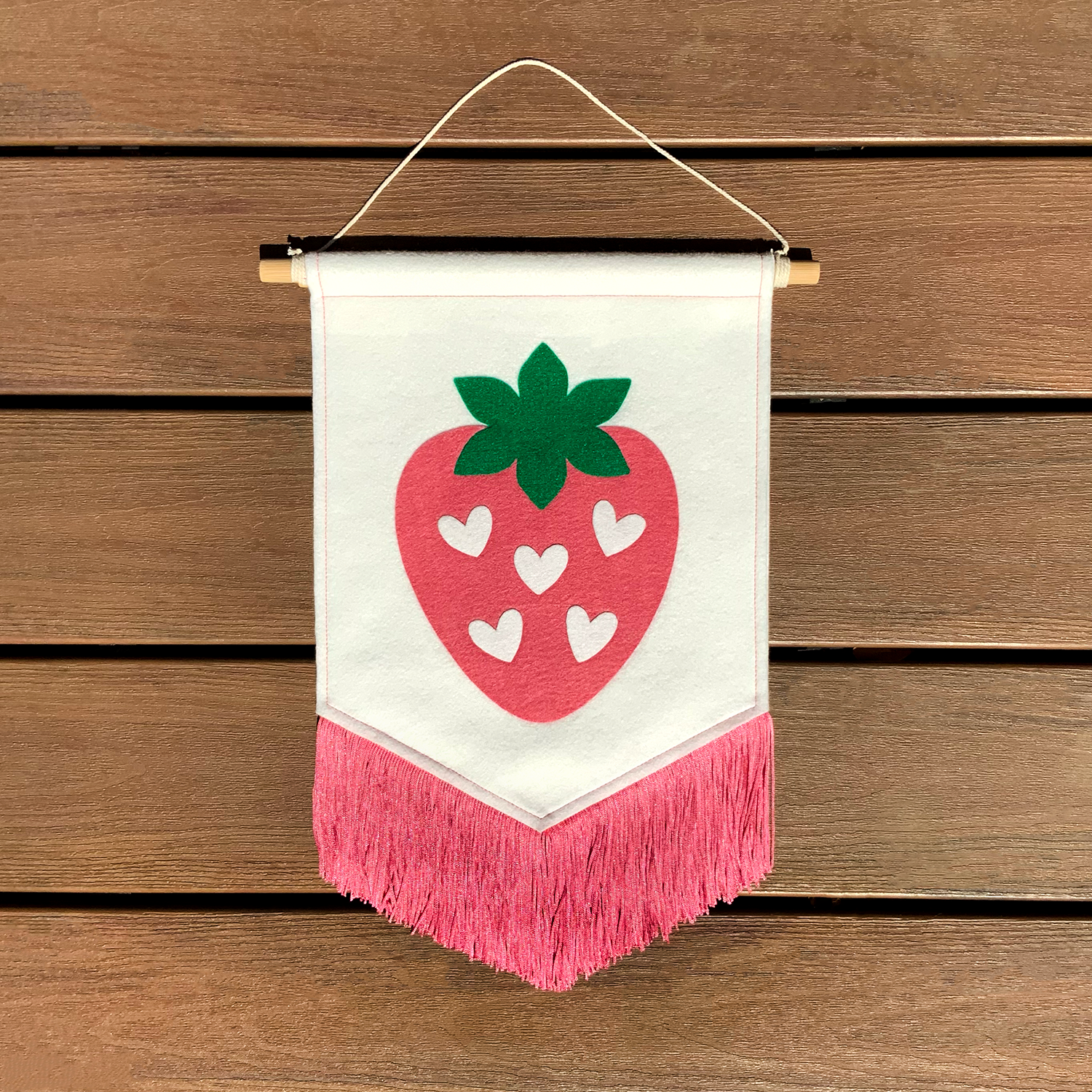 Strawberry Felt Banner — Wildkat Studio